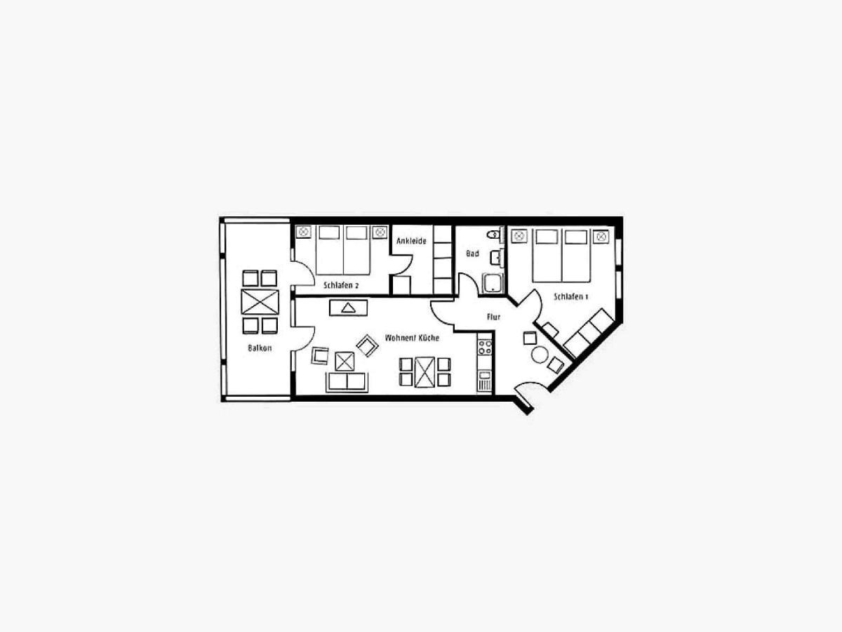 Komfort Mit 2 Schlafzimmern Und Balkon Im Obergeschoss 277 * Ostseebad Binz